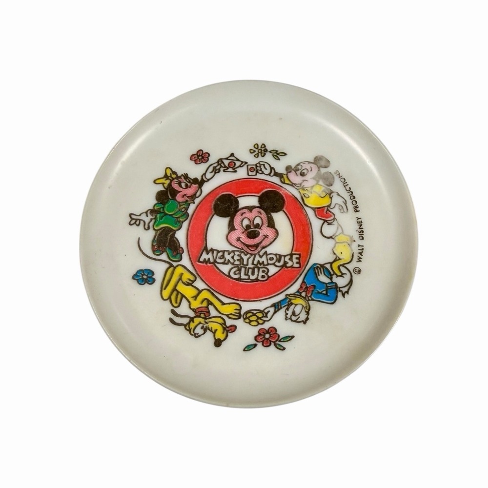 Vintage Mickey Mouse Club Plastic Coaster Walt Disney‎ Productions Character Art